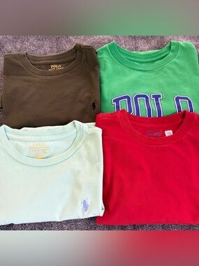 Ralph Lauren Kids Short Sleeve Tees – Red, Green, Olive, Mint